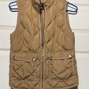 J. Crew Tan vest with Black Label